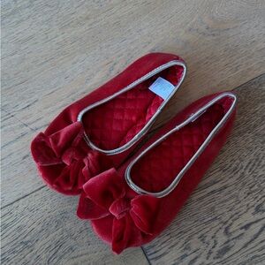 Elegant Red Velvet Women's Shoes